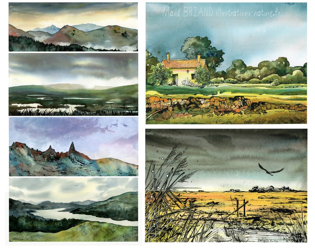 paysage d’Écosse à l aquarelle - Carnet de voyage-Maud BRIAND illustratrice