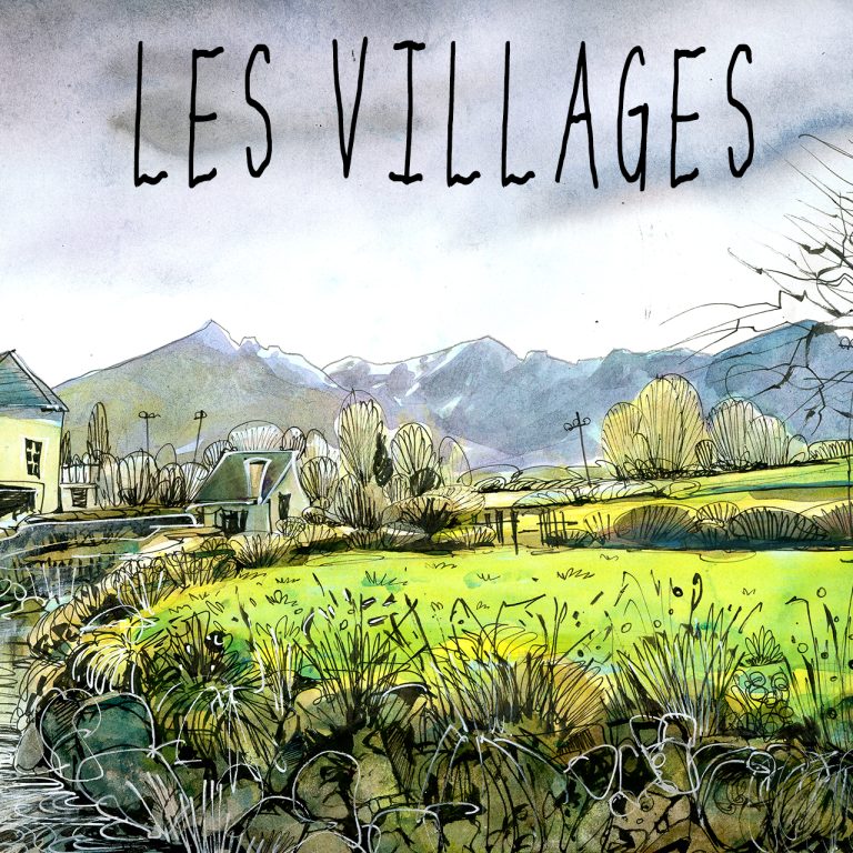 illustration de village de montagne